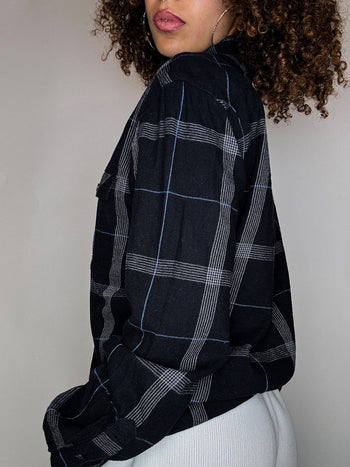 Chemise épaisse à carreaux noire LEVI'S M vintage