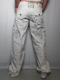 Pantalon cargo blanc avec détails M vintage