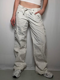 Pantalon cargo blanc avec détails M vintage