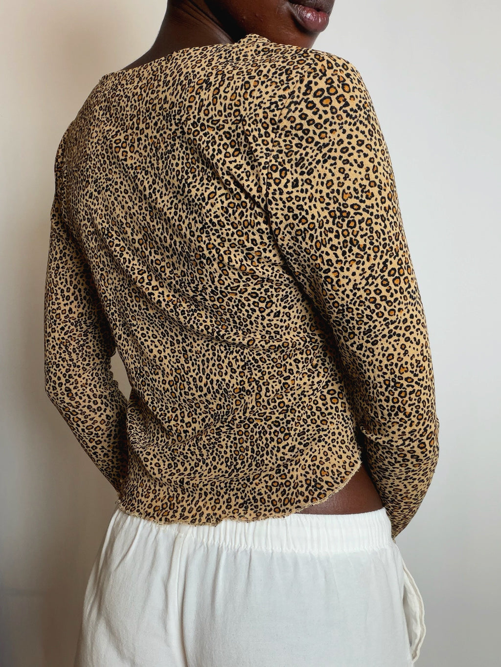 Top en mesh léopard L vintage