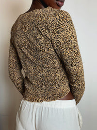 Top en mesh léopard L vintage