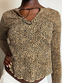 Top en mesh léopard L vintage
