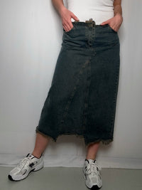 Langer Vintage-Jeansrock Größe M