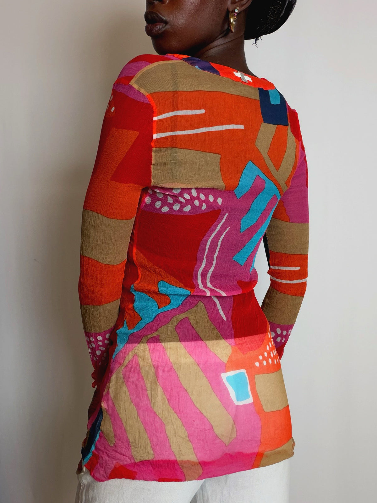 Top en mesh coloré XS vintage