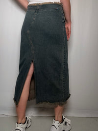 Langer Vintage-Jeansrock Größe M