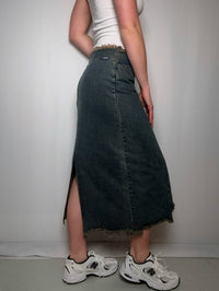 Langer Vintage-Jeansrock Größe M