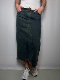 Langer Vintage-Jeansrock Größe M