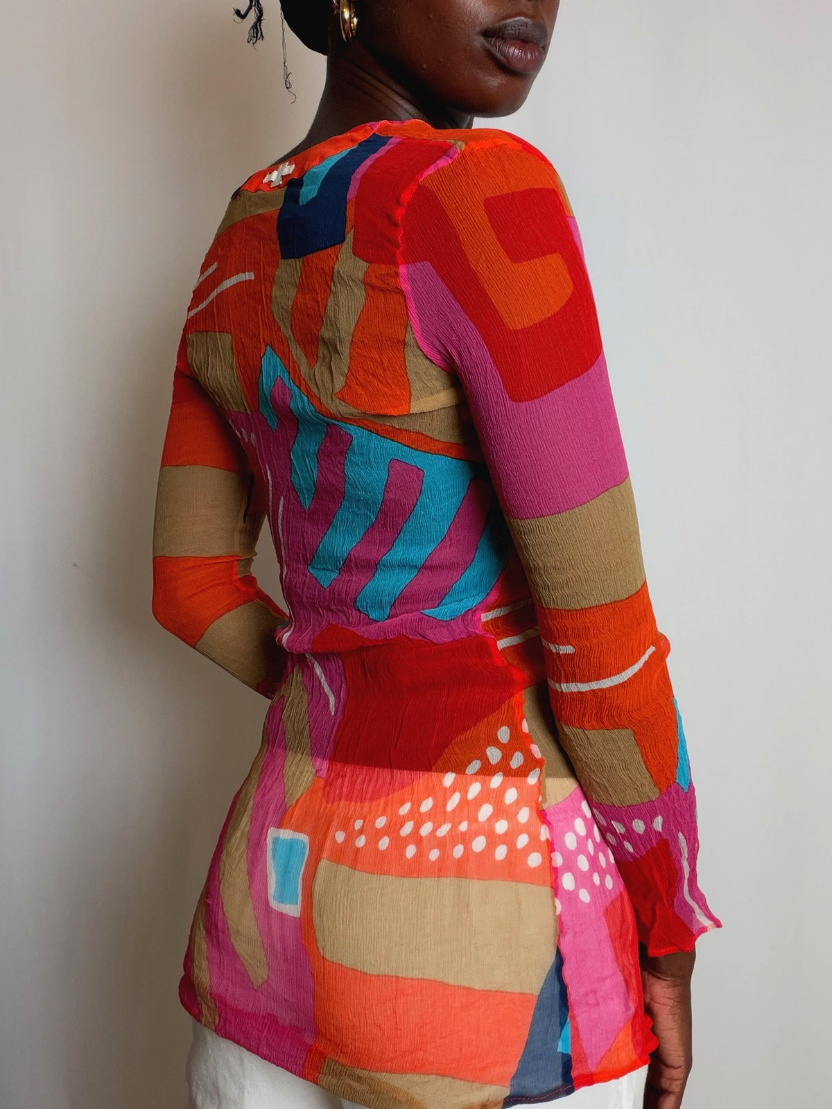 Top en mesh coloré XS vintage