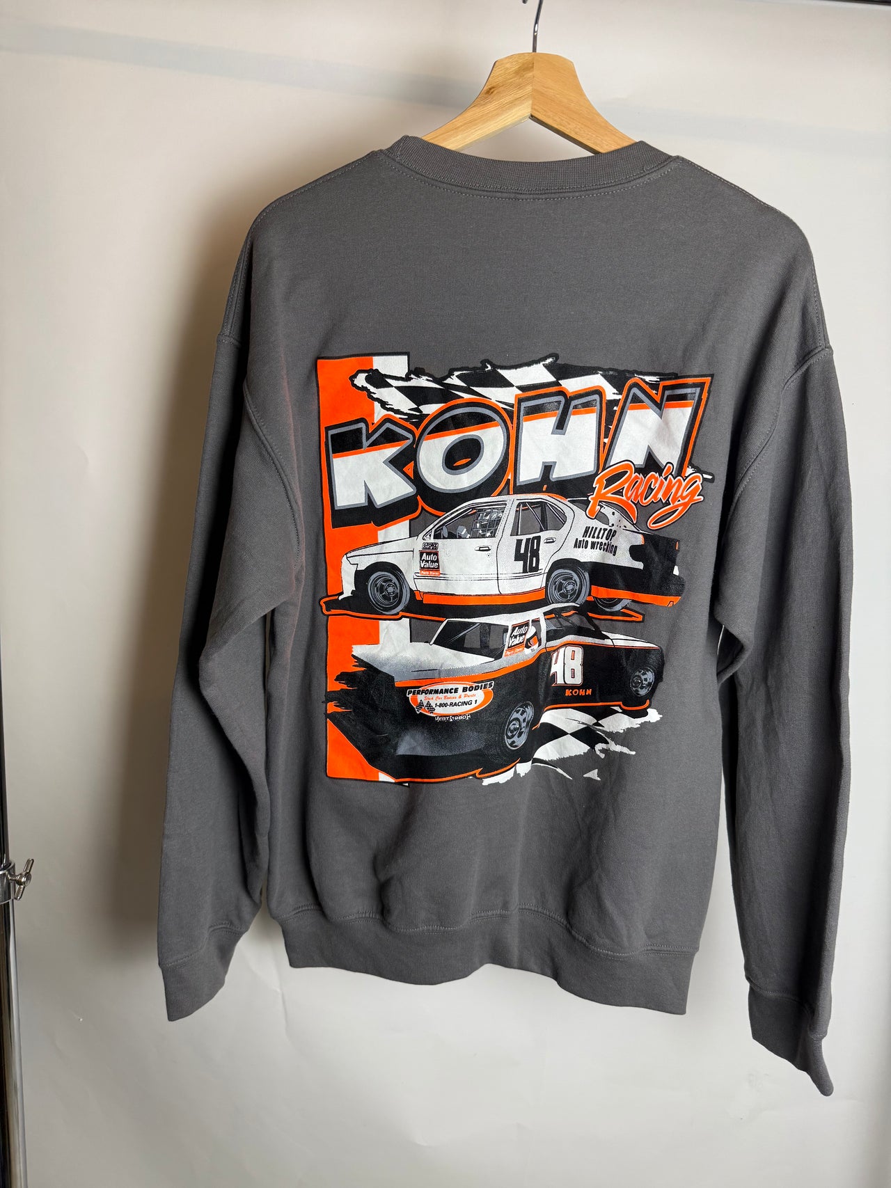 Sweat gris racing L braderie