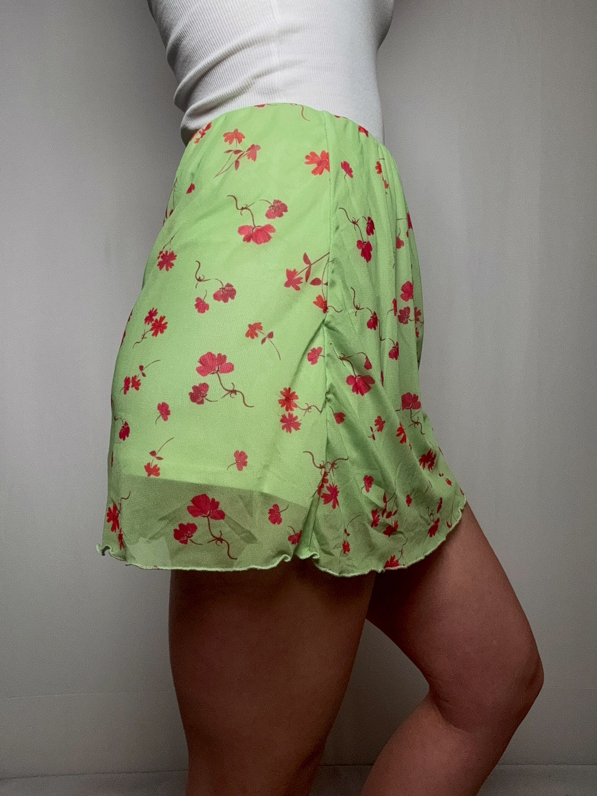 Jupe en mesh verte L vintage