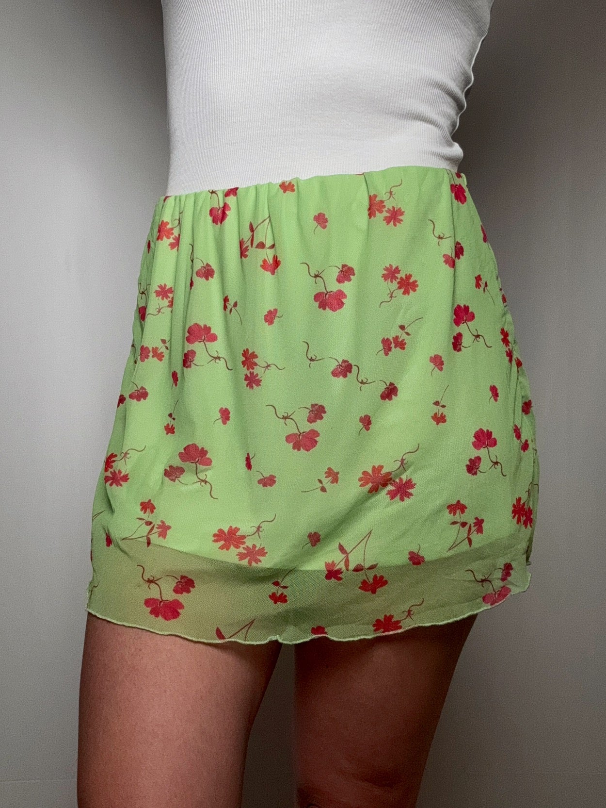 Jupe en mesh verte L vintage
