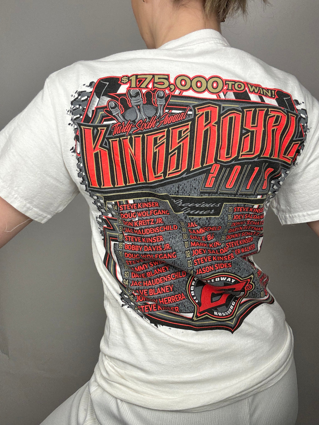 White racing t-shirt S vintage 
