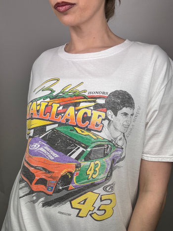 Tee shirt racing blanc NASCAR M vintage