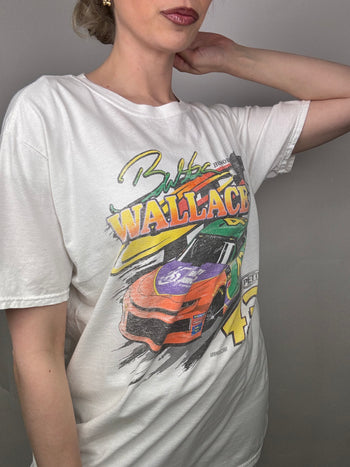 NASCAR M Vintage-Renn-T-Shirt in Weiß 