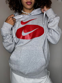Vintage grauer NIKE S Kapuzenpullover