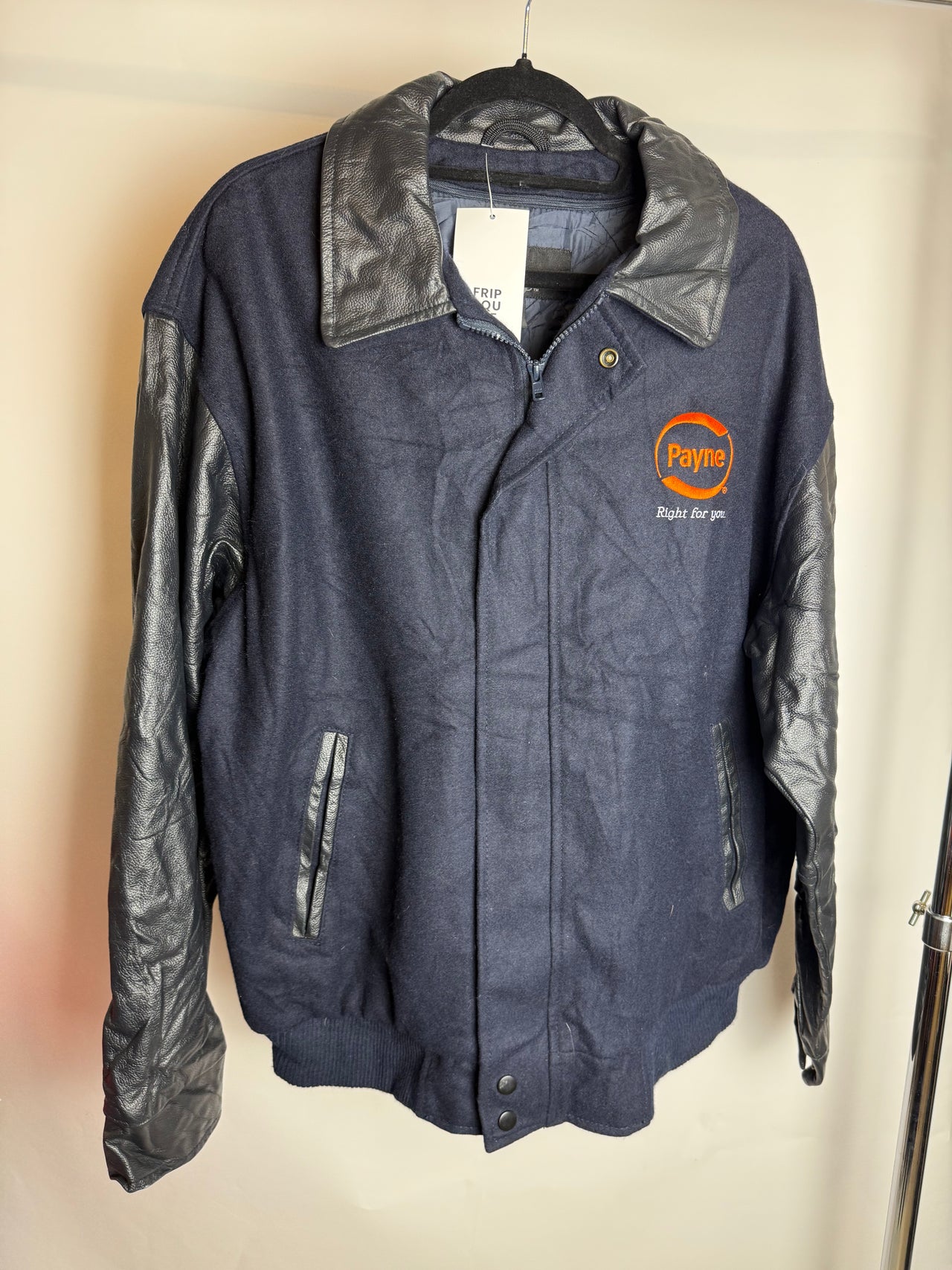 Bombers col et manche en cuir M braderie