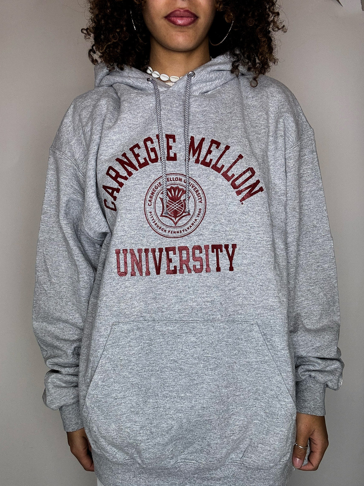 Sweat à capuche gris CHAMPION XL vintage