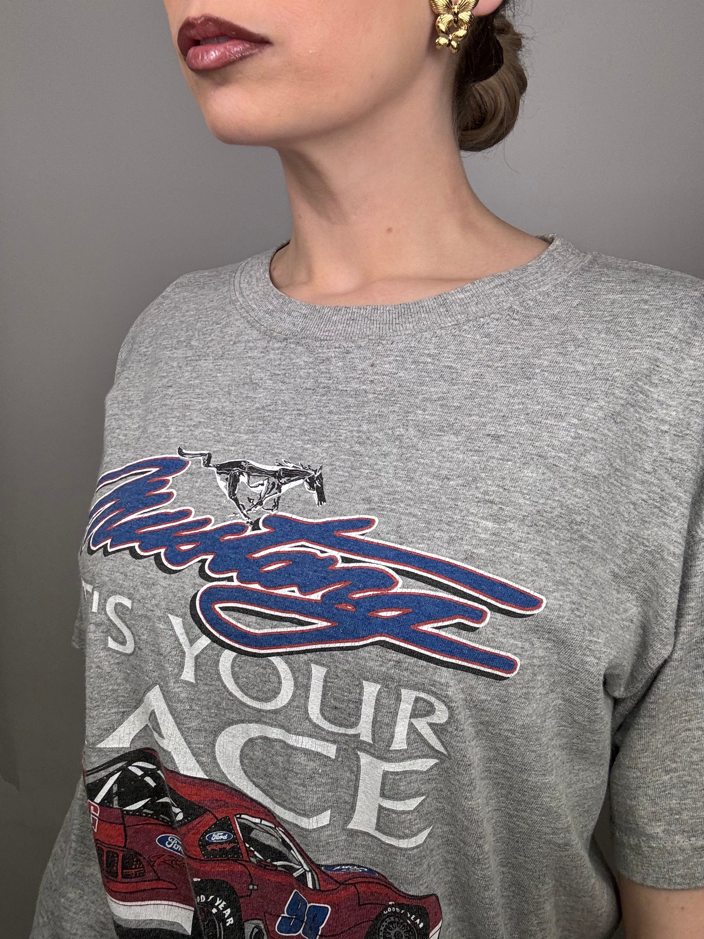 Tee shirt racing gris M vintage