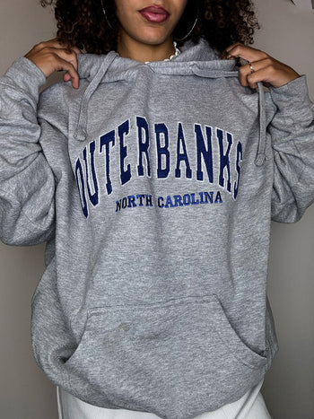 Sweat à capuche gris OUTERBANKS XL vintage
