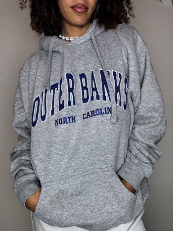 Sweat à capuche gris OUTERBANKS XL vintage