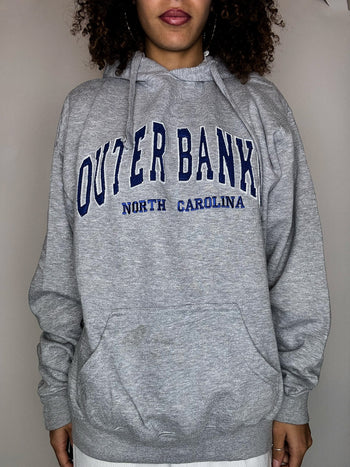 Sweat à capuche gris OUTERBANKS XL vintage