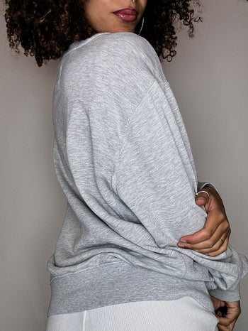 Sweat col rond gris CHAMPION L vintage