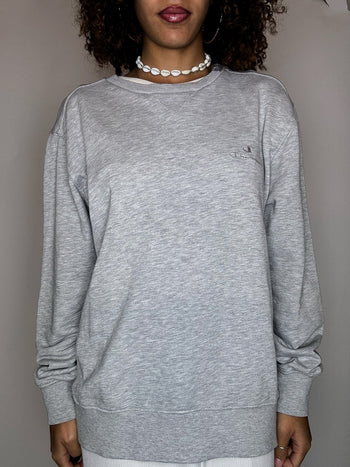 Sweat col rond gris CHAMPION L vintage