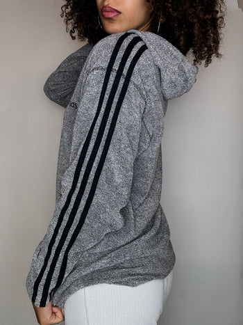 Sweat à capuche éponge gris ADIDAS S vintage