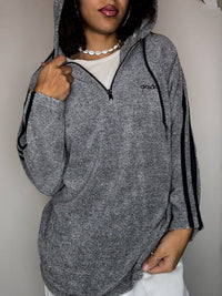 ADIDAS S vintage gray terrycloth hoodie