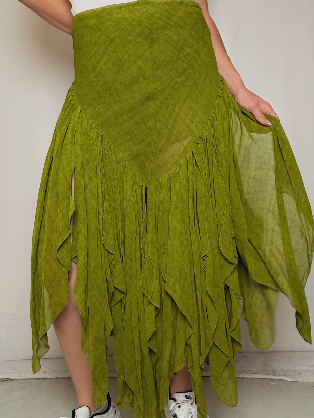 Jupe fluide vert L vintage