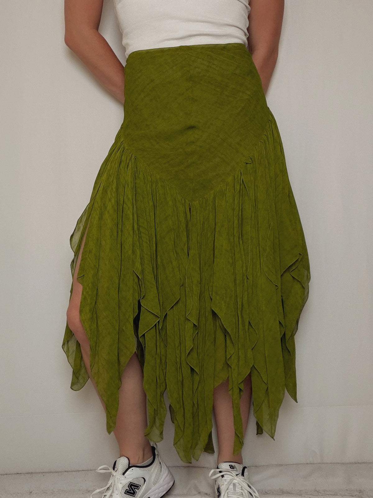 Jupe fluide vert L vintage
