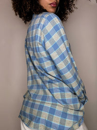 Vintage Blue Plaid Overshirt S/M