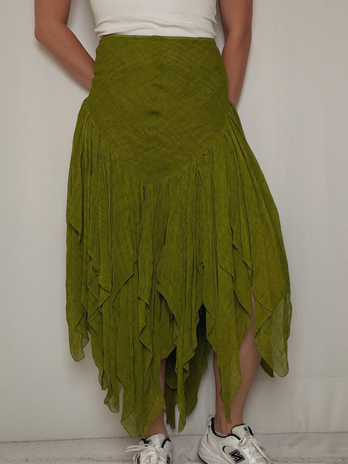 Jupe fluide vert L vintage