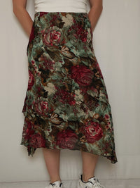 Jupe fluide à fleurs M vintage
