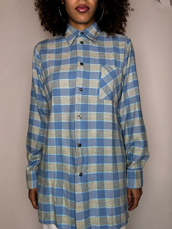 Surchemise à carreaux bleu S/M vintage