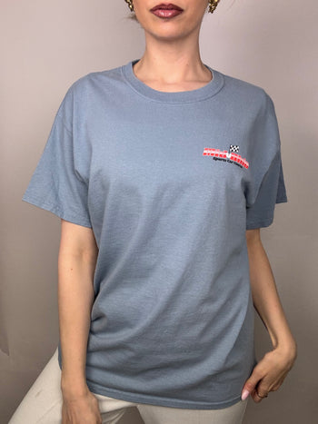 Blue racing t-shirt M vintage