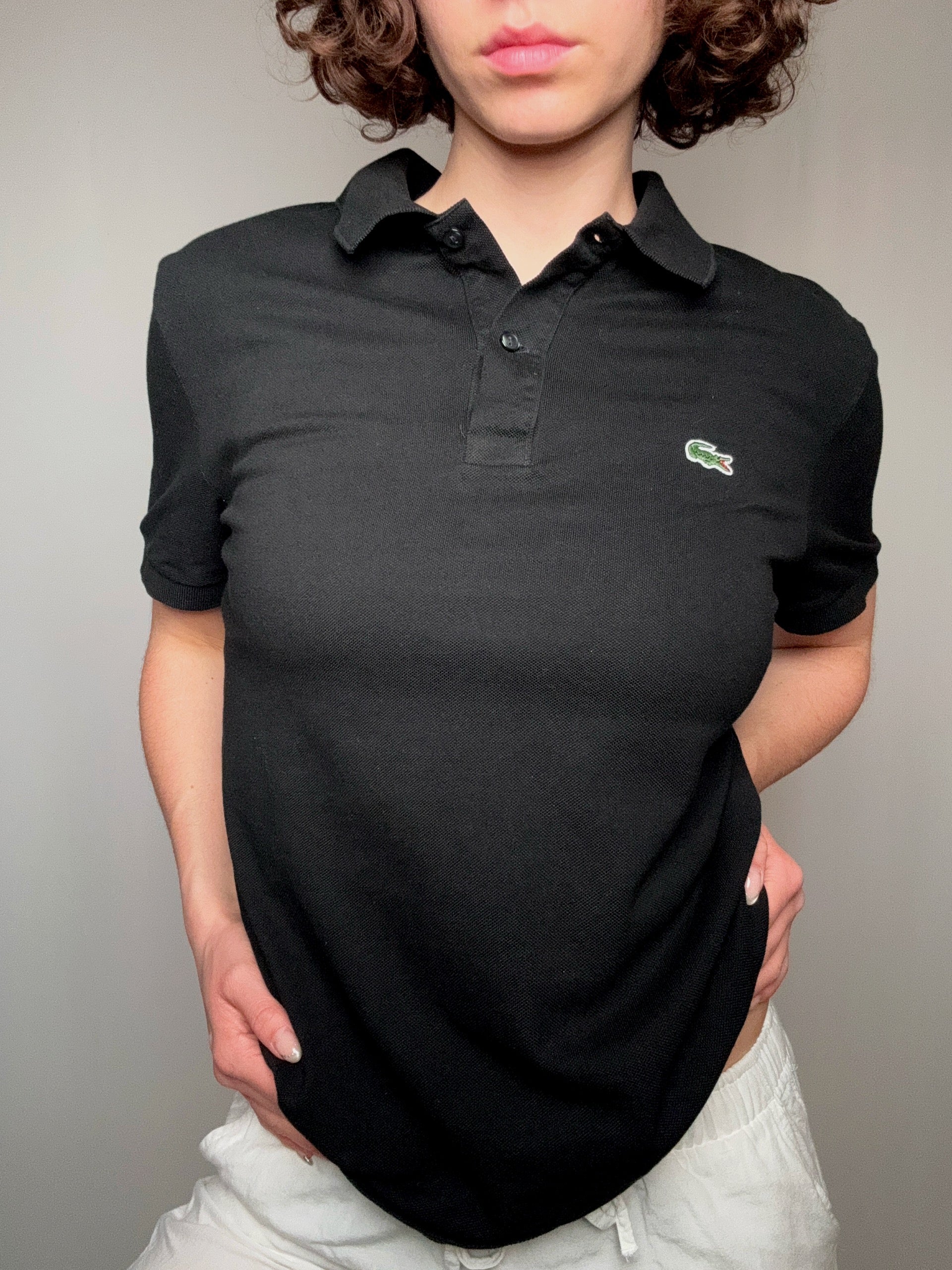 Polo noir Lacoste L vintage