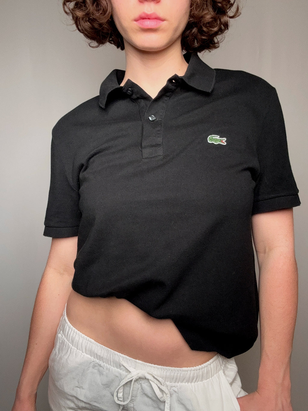 Polo noir Lacoste L vintage