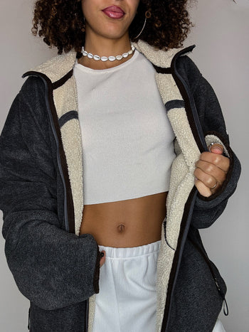 Veste polaire intérieur mouton XL vintage