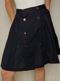Jupe plissée en laine marine M vintage