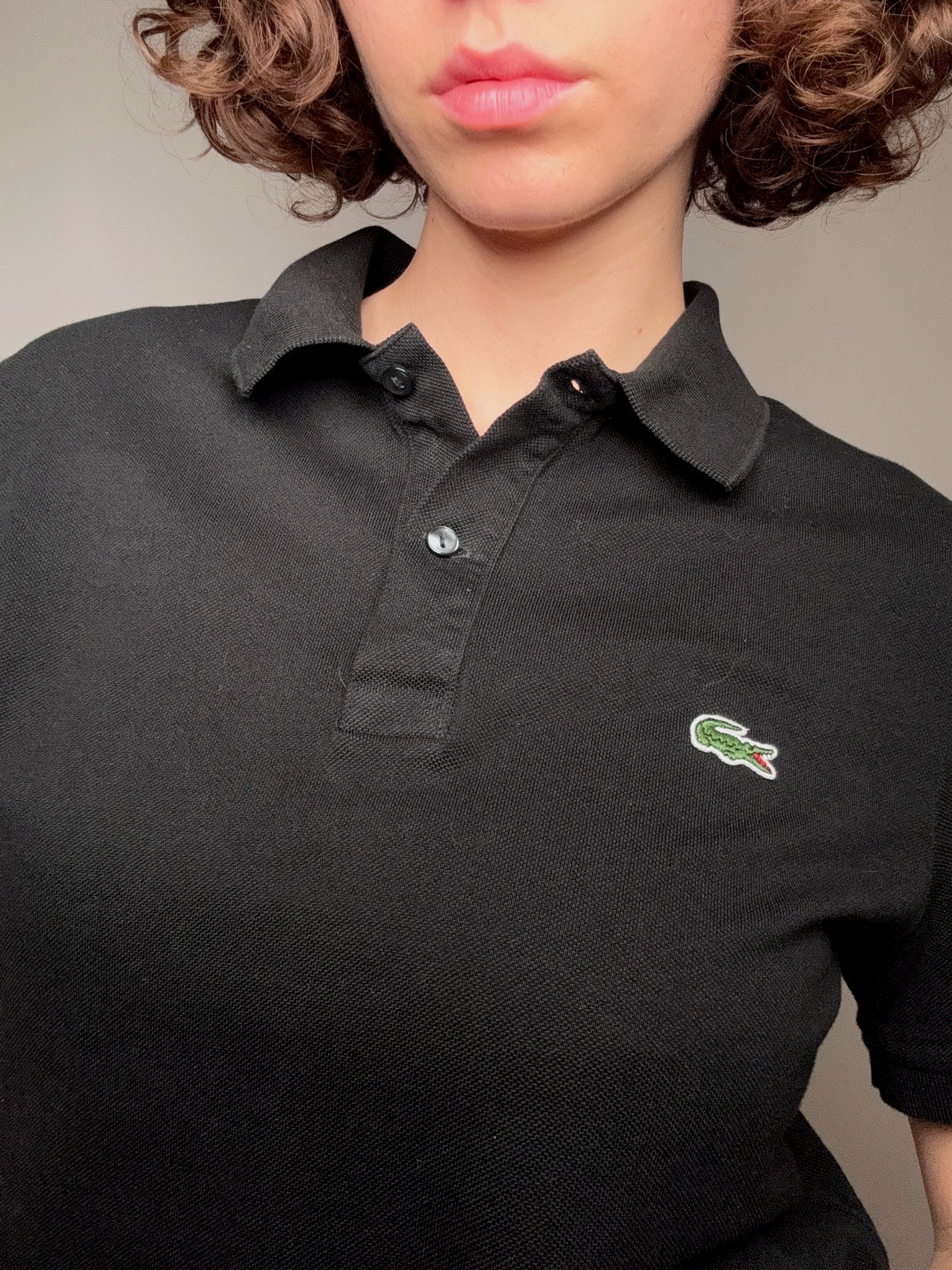 Polo noir Lacoste L vintage