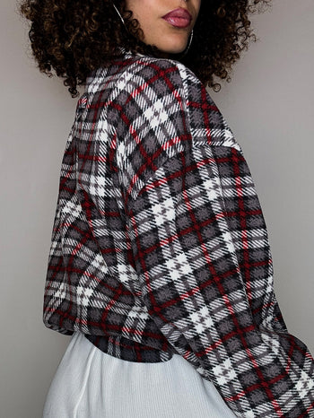 Surchemise en polaire à carreaux XXL vintage