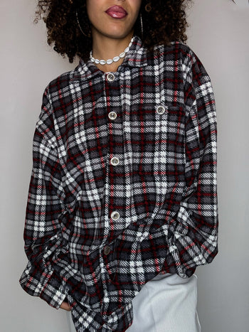 Surchemise en polaire à carreaux XXL vintage