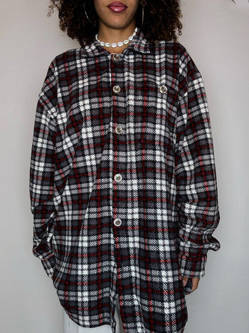 Surchemise en polaire à carreaux XXL vintage