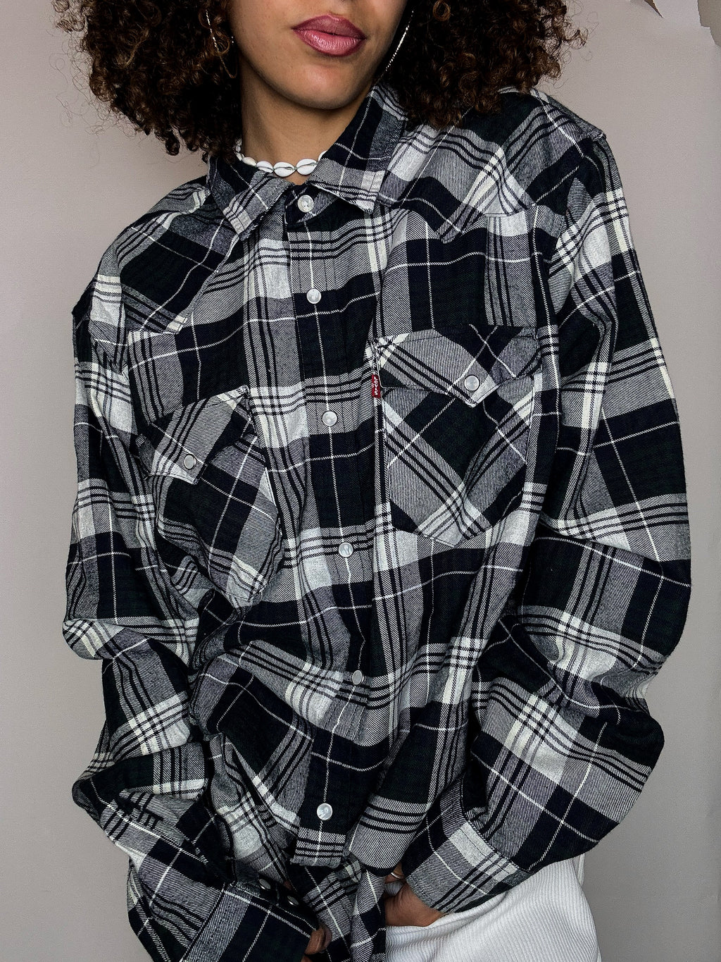 Surchemise à carreaux noir et vert LEVI'S XL vintage