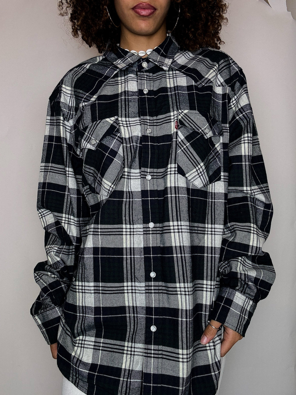Surchemise à carreaux noir et vert LEVI'S XL vintage