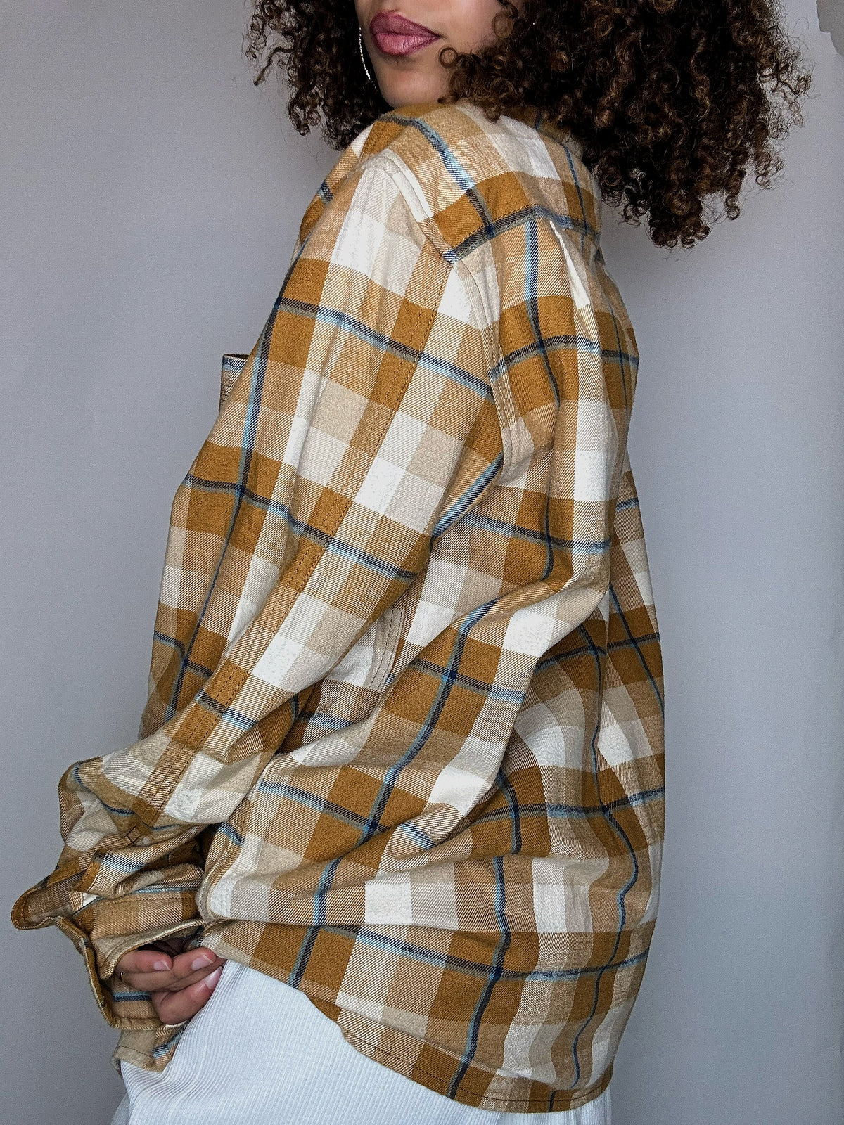 Surchemise à carreaux moutarde TIMBERLAND L vintage