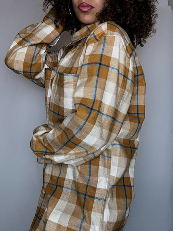 Surchemise à carreaux moutarde TIMBERLAND L vintage