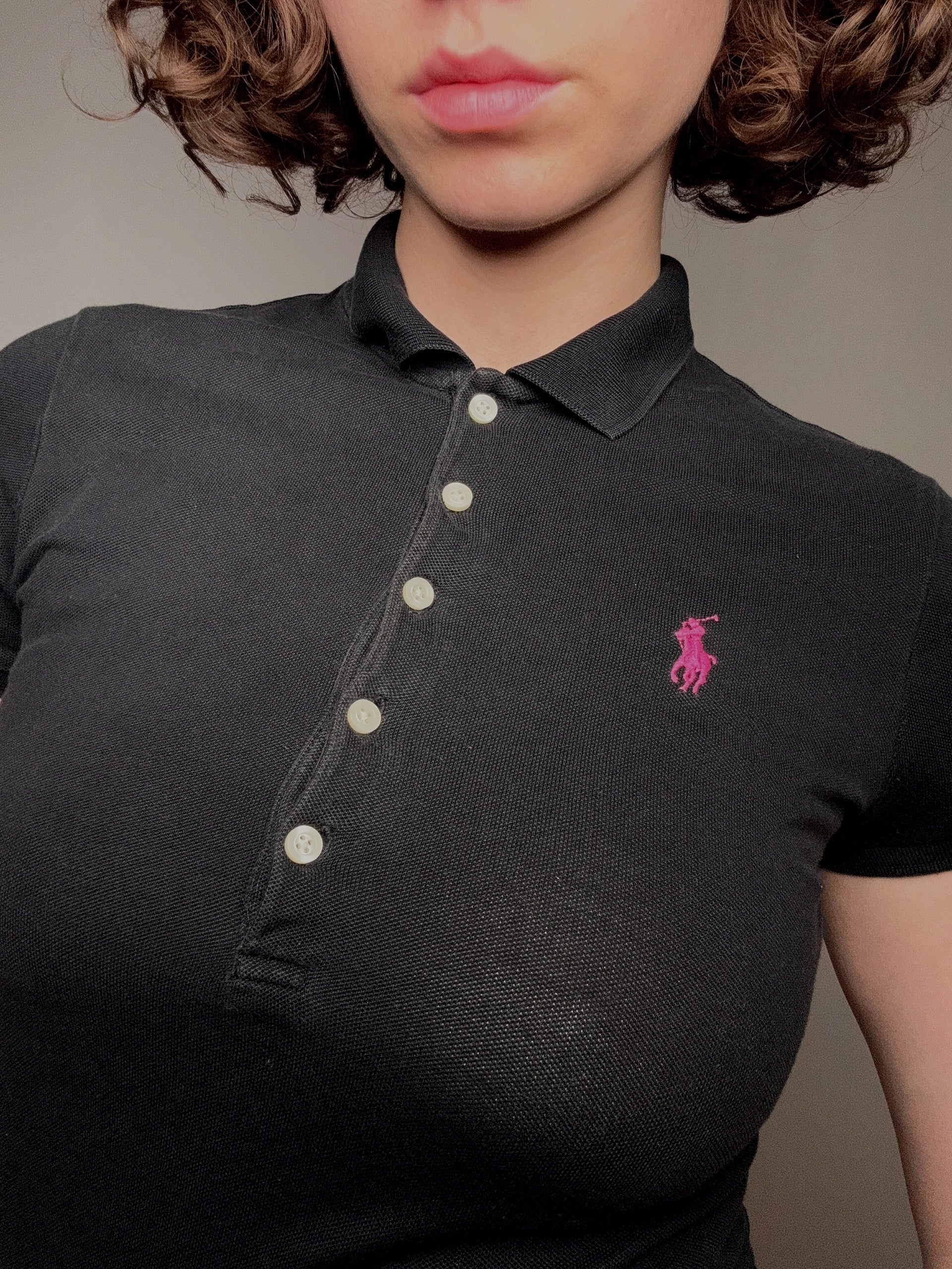Polo fit noir Ralph Lauren S vintage