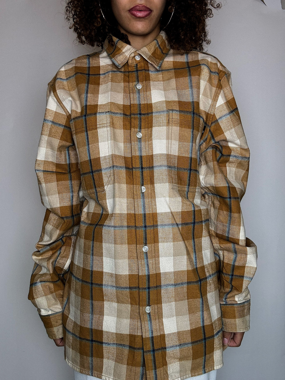 Surchemise à carreaux moutarde TIMBERLAND L vintage